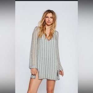 Free people black magic mini beaded tunic dress size small